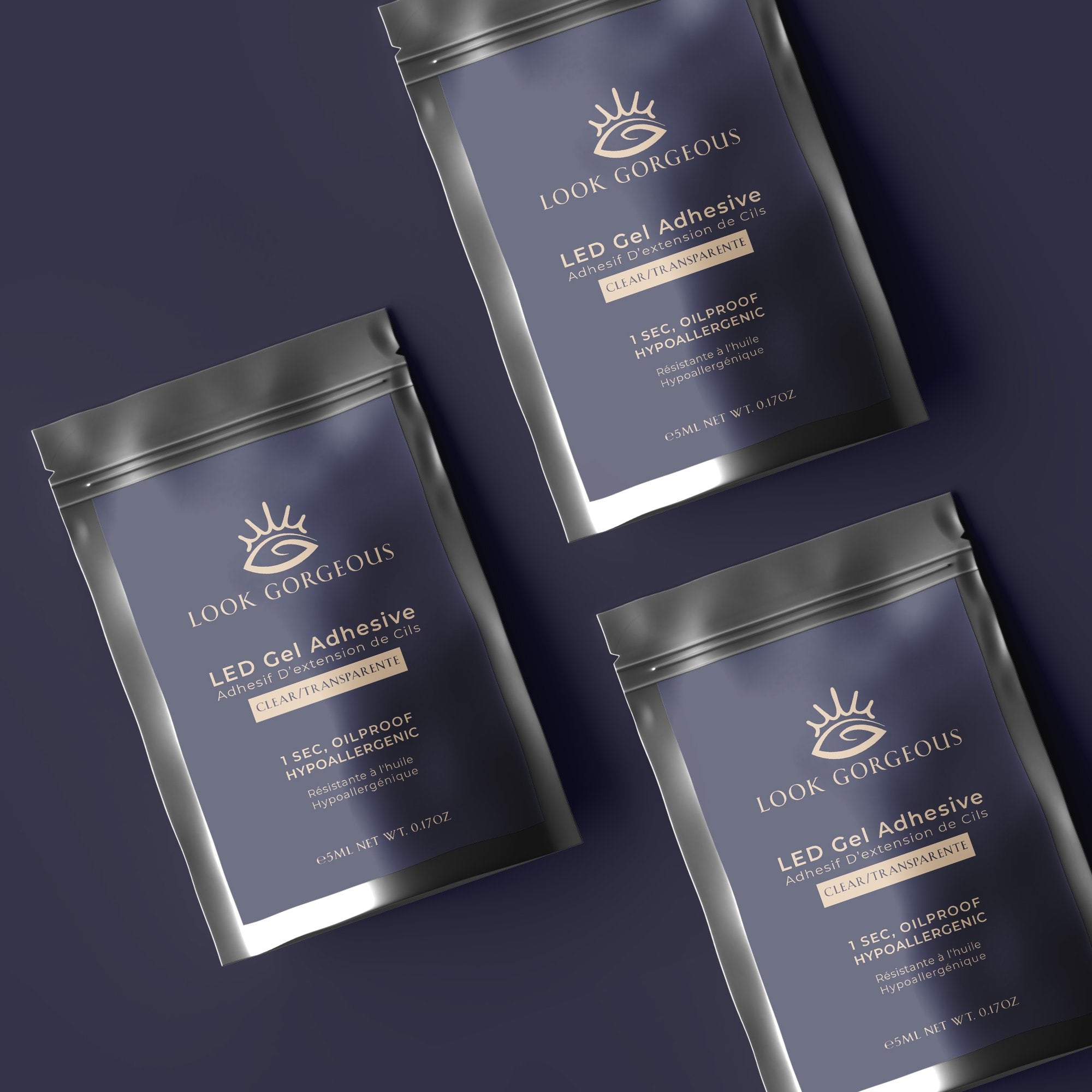 packaging of Look Gorgeous Lashes - Oilproof 1S LED Gel glue - clear1